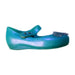 A Teal Flats from Mini Melissa in size 3T for girl. (Front View)