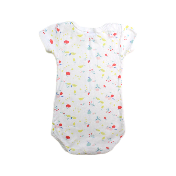 A White Short Sleeve Bodysuits from Petit Bateau in size 3-6M for girl. (Back View)