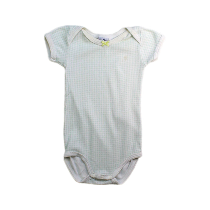 A White Short Sleeve Bodysuits from Petit Bateau in size 3-6M for girl. (Front View)