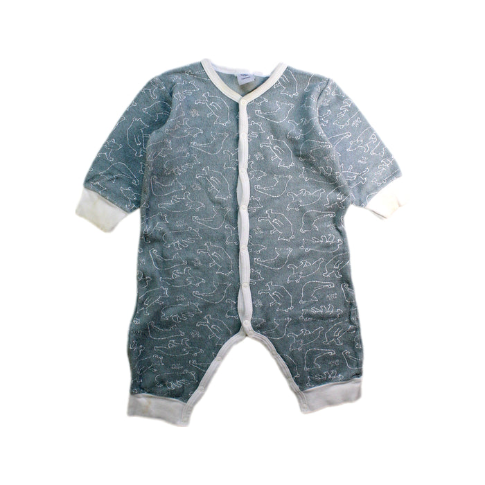 A Teal Onesies from Petit Bateau in size 6-12M for boy. (Front View)