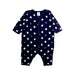 A Navy Long Sleeve Rompers from Petit Bateau in size 0-3M for boy. (Front View)