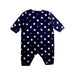 A Navy Long Sleeve Rompers from Petit Bateau in size 0-3M for boy. (Back View)