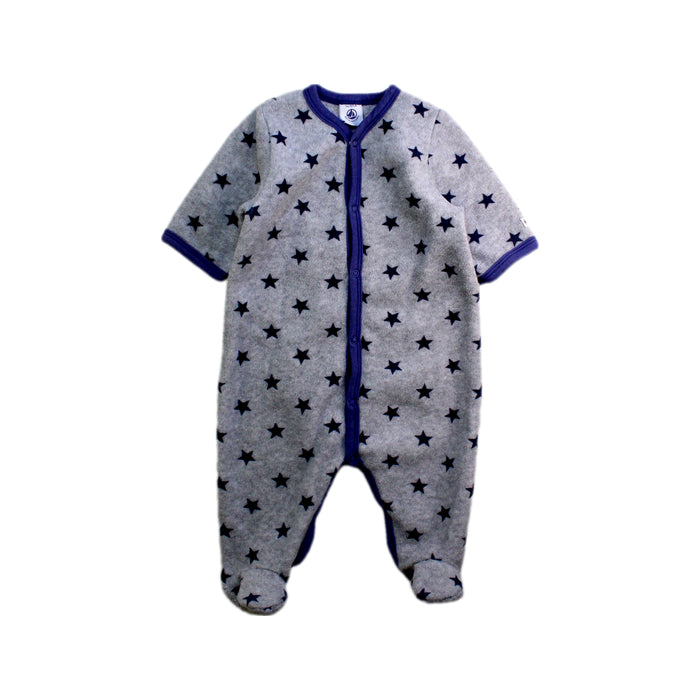 A Grey Onesies from Petit Bateau in size 0-3M for boy. (Front View)