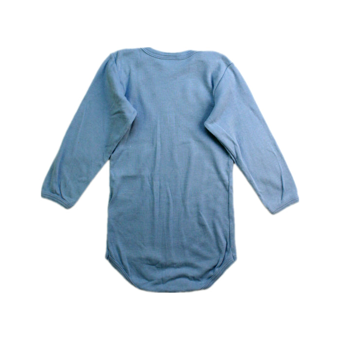 A Blue Long Sleeve Bodysuits from Petit Bateau in size 6-12M for boy. (Back View)