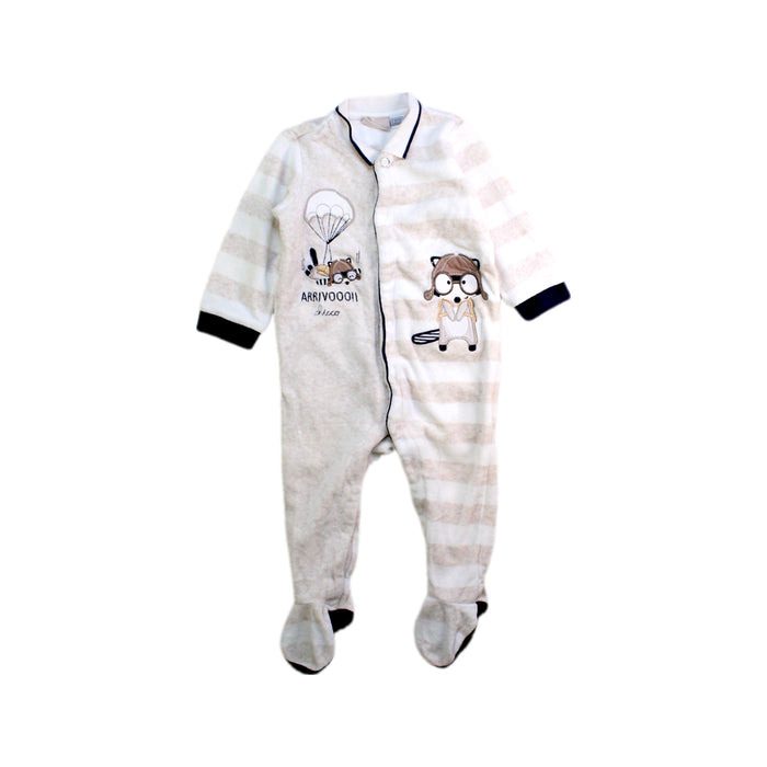 A Beige Onesies from Chicco in size 6-12M for boy. (Front View)
