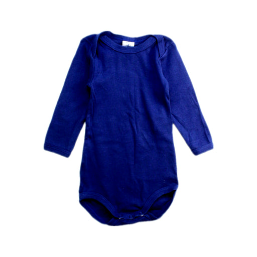 A Navy Long Sleeve Bodysuits from Petit Bateau in size 3-6M for boy. (Front View)
