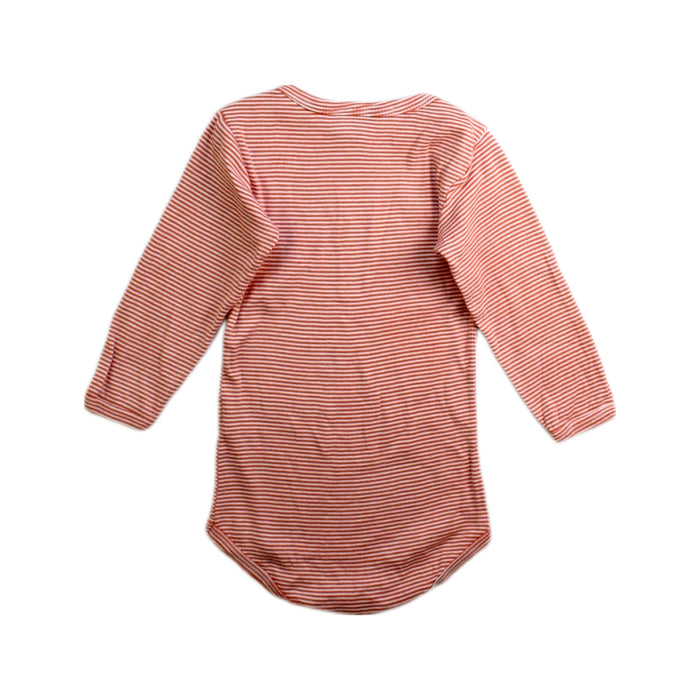 A Red Long Sleeve Bodysuits from Petit Bateau in size 6-12M for neutral. (Back View)