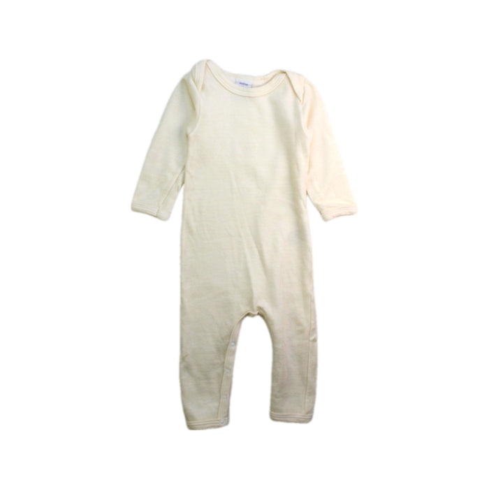 A Ivory Long Sleeve Jumpsuits from Petit Bateau in size 3-6M for neutral. (Front View)