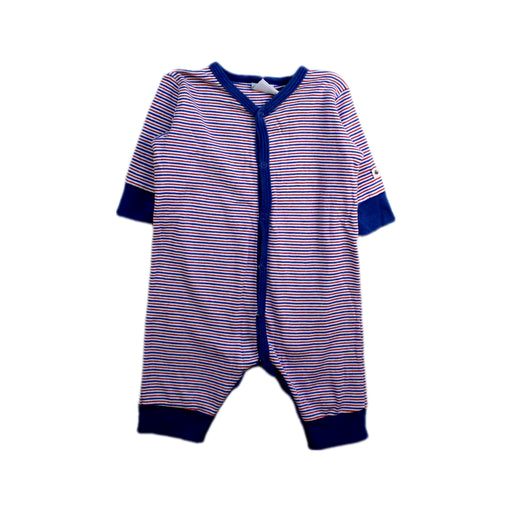 A Blue Onesies from Petit Bateau in size 0-3M for boy. (Front View)