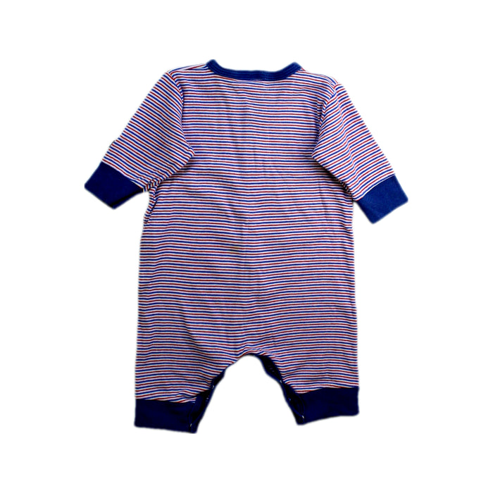 A Blue Onesies from Petit Bateau in size 0-3M for boy. (Back View)