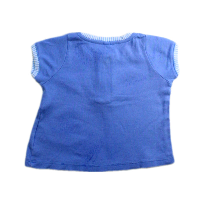 A Blue Short Sleeve Tops from Petit Bateau in size 0-3M for boy. (Back View)