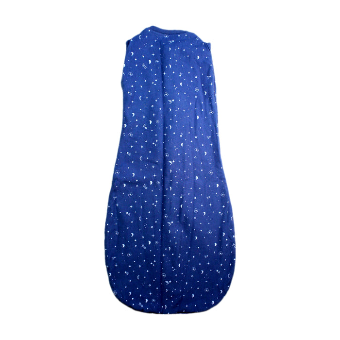 A Navy Sleepsacs from ErgoPouch in size 3-6M for boy. (Back View)