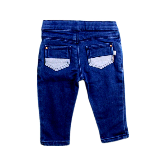 A Blue Jeggings from Carrément Beau in size 3-6M for boy. (Back View)