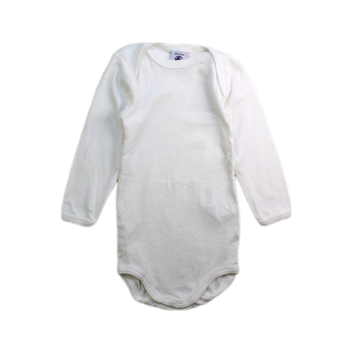 A White Long Sleeve Bodysuits from Petit Bateau in size 6-12M for neutral. (Front View)