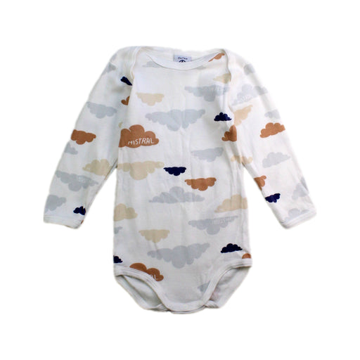 A White Long Sleeve Bodysuits from Petit Bateau in size 6-12M for boy. (Front View)