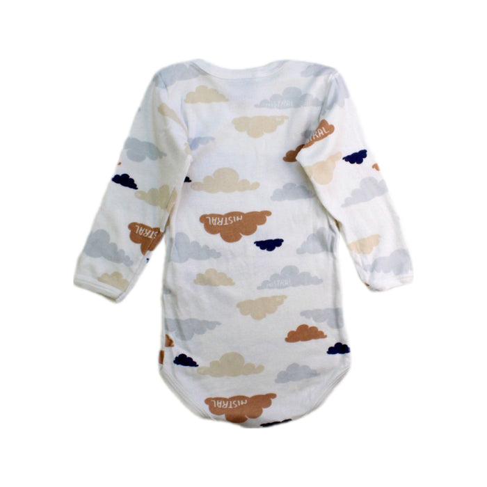A White Long Sleeve Bodysuits from Petit Bateau in size 6-12M for boy. (Back View)