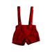 A Red Overall Shorts from Rachel Riley in size 0-3M for girl. (Front View)