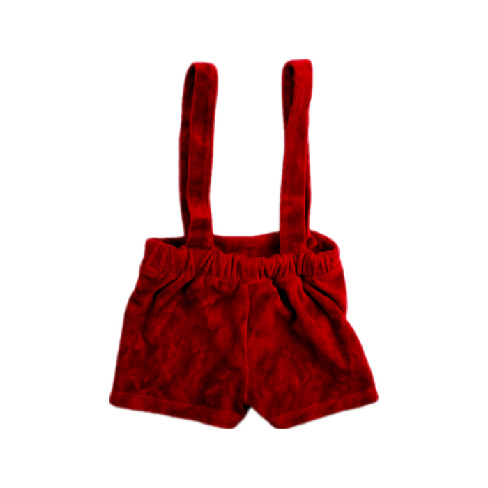 A Red Overall Shorts from Rachel Riley in size 0-3M for girl. (Back View)
