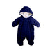 A Navy Snowsuits from Petit Bateau in size 0-3M for boy. (Front View)
