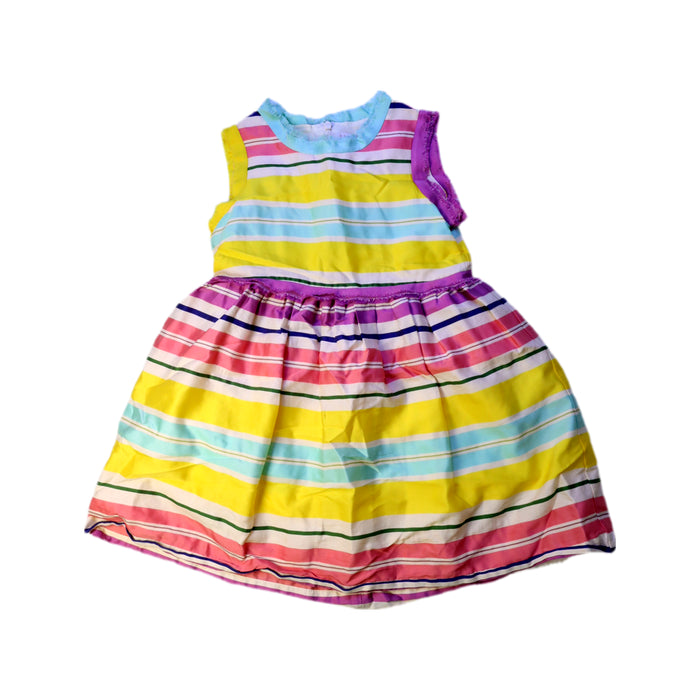 A Multicolour Sleeveless Dresses from Il Gufo in size 5T for girl. (Front View)