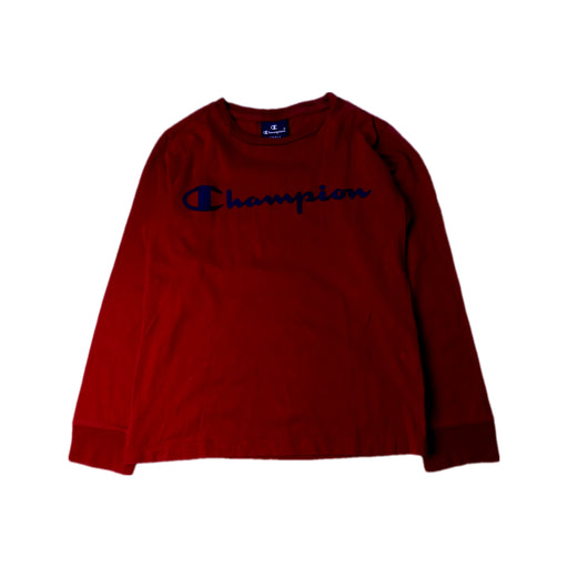 A Red Long Sleeve T Shirts from Champion in size 7Y for boy. (Front View)