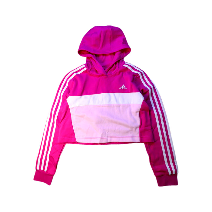 A Pink Hooded Sweatshirts from Adidas in size 11Y for girl. (Front View)