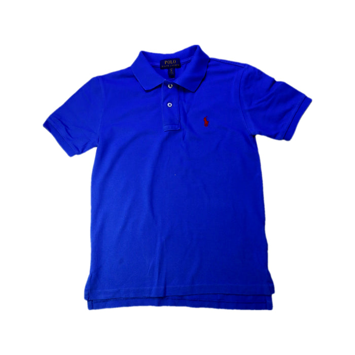 A Blue Short Sleeve Polos from Polo Ralph Lauren in size 8Y for boy. (Front View)