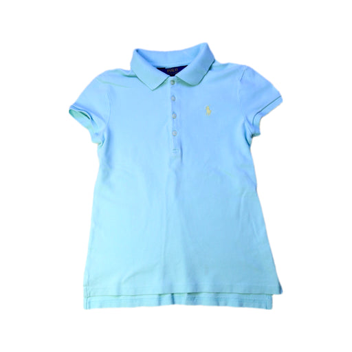 A Blue Short Sleeve Polos from Polo Ralph Lauren in size 8Y for girl. (Front View)