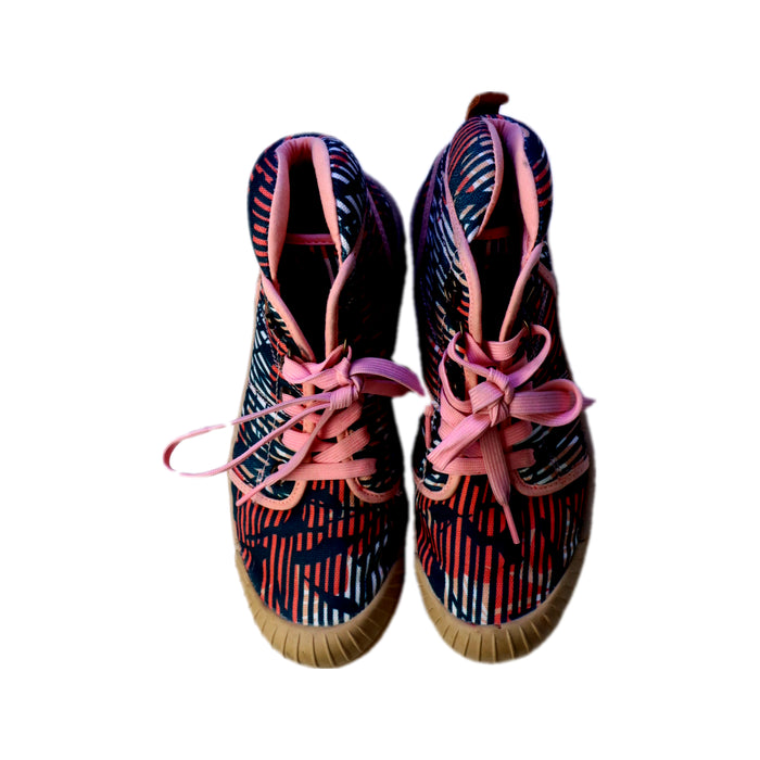A Pink Sneakers from Aigle in size 12Y for girl. (Back View)