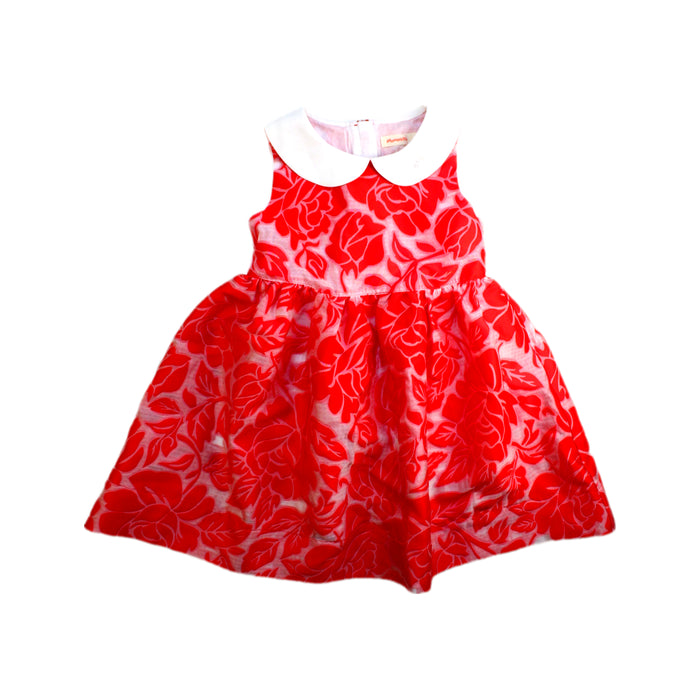 A Red Sleeveless Dresses from Momonittu in size 6T for girl. (Front View)