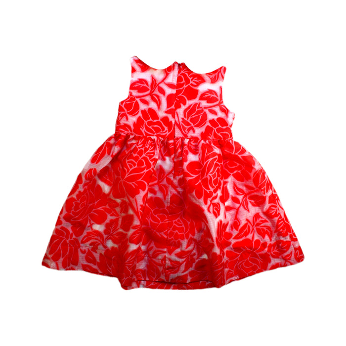 A Red Sleeveless Dresses from Momonittu in size 6T for girl. (Back View)