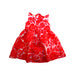 A Red Sleeveless Dresses from Momonittu in size 6T for girl. (Back View)