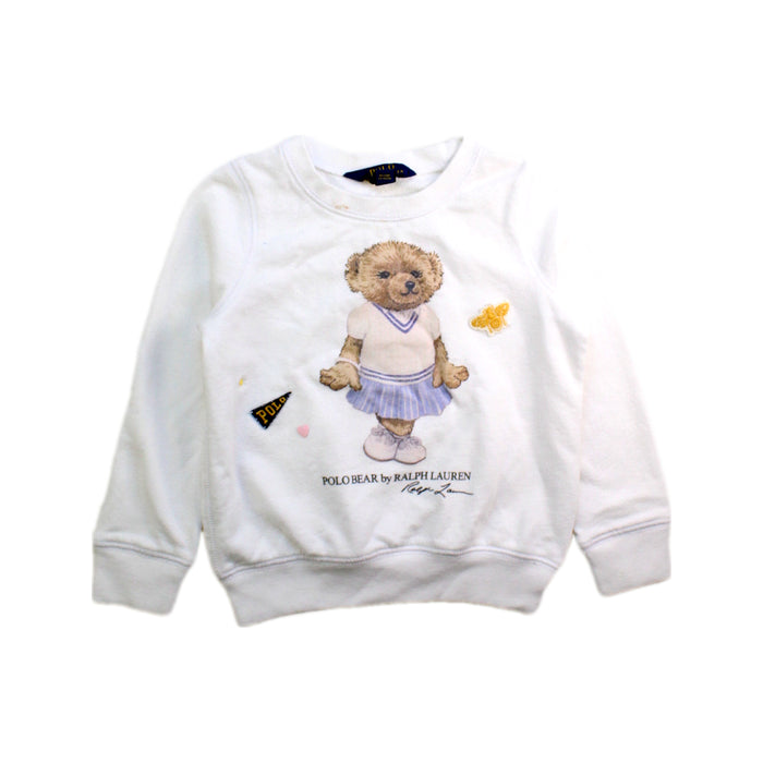 A White Crewneck Sweatshirts from Polo Ralph Lauren in size 4T for girl. (Front View)