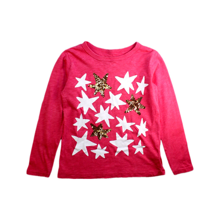A Pink Long Sleeve Tops from Crewcuts in size 6T for girl. (Front View)