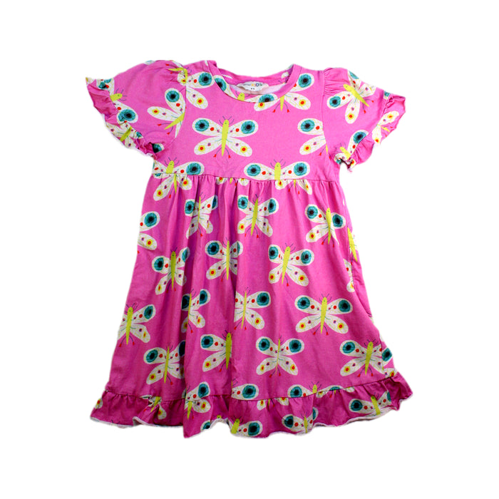 A Pink Short Sleeve Dresses from Gorman in size 4T for girl. (Front View)