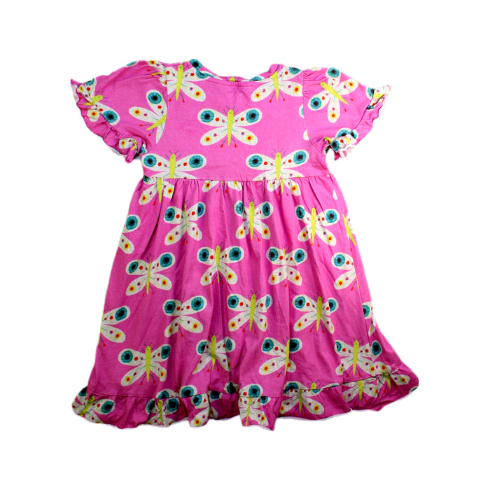 A Pink Short Sleeve Dresses from Gorman in size 4T for girl. (Back View)