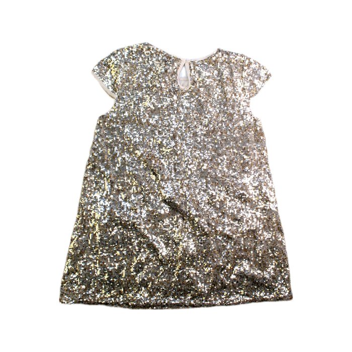 A Silver Short Sleeve Dresses from Seed in size 6T for girl. (Back View)