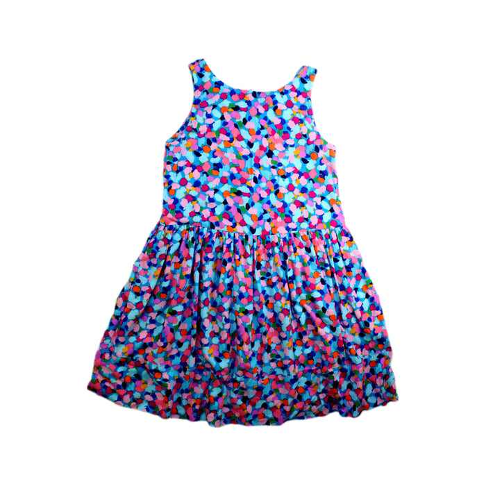 A Multicolour Sleeveless Dresses from Mister Zimi in size 5T for girl. (Front View)