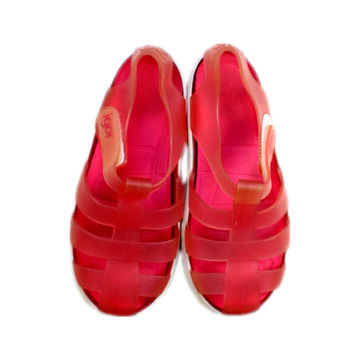 A Pink Sandals from Igor in size 6T for girl. (Back View)