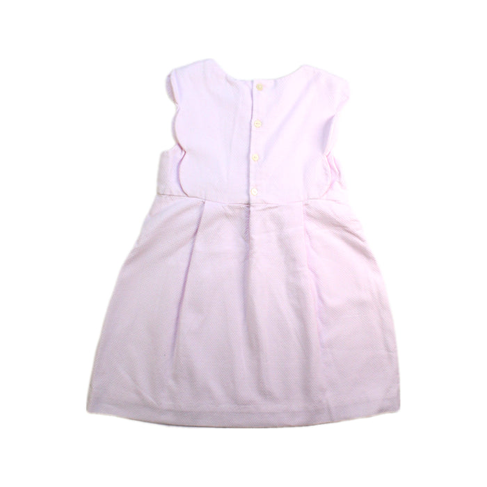 A Pink Sleeveless Dresses from Jacadi in size 3T for girl. (Back View)