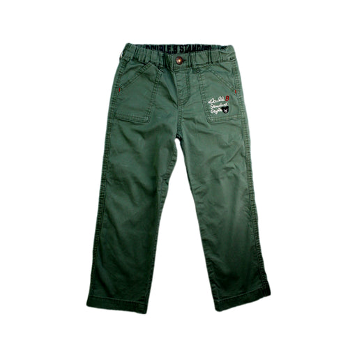 A Green Casual Pants from Double B Mikihouse in size 4T for boy. (Front View)
