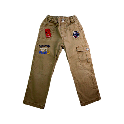 A Beige Casual Pants from Double B Mikihouse in size 4T for boy. (Front View)