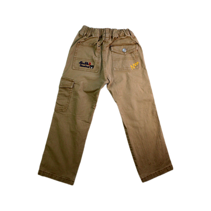 A Beige Casual Pants from Double B Mikihouse in size 4T for boy. (Back View)