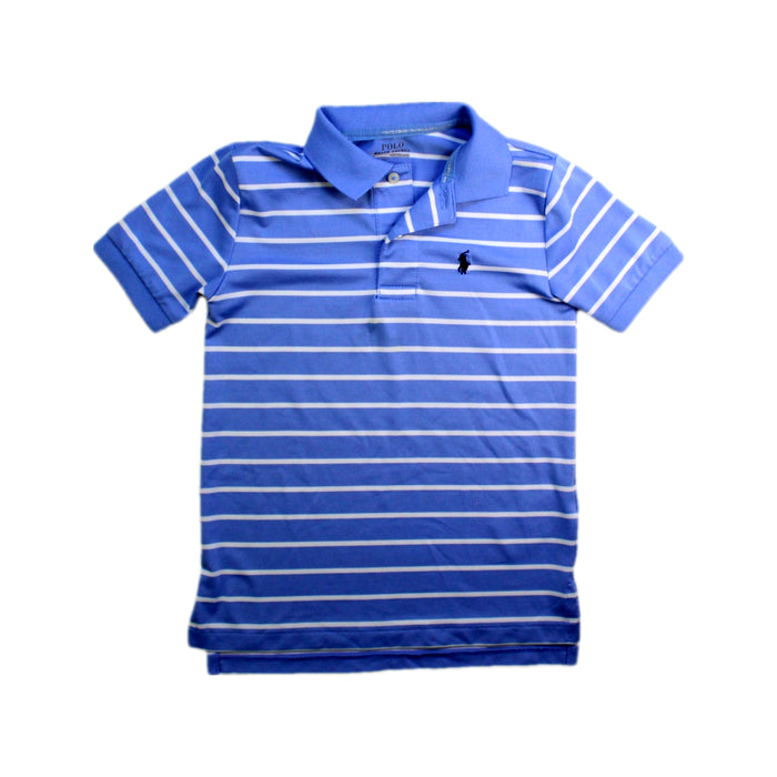 A Blue Short Sleeve Polos from Polo Ralph Lauren in size 3T for boy. (Front View)