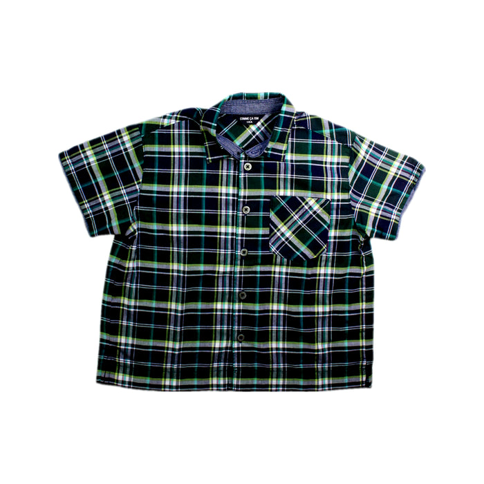 A Blue Short Sleeve Shirts from Comme Ca Ism in size 4T for boy. (Front View)