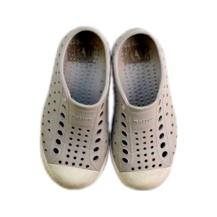 A Beige Slip Ons from Native Shoes in size 3T for boy. (Back View)