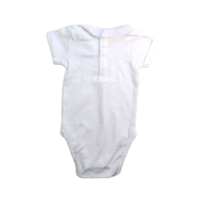A White Short Sleeve Bodysuits from Jacadi in size 3-6M for boy. (Back View)