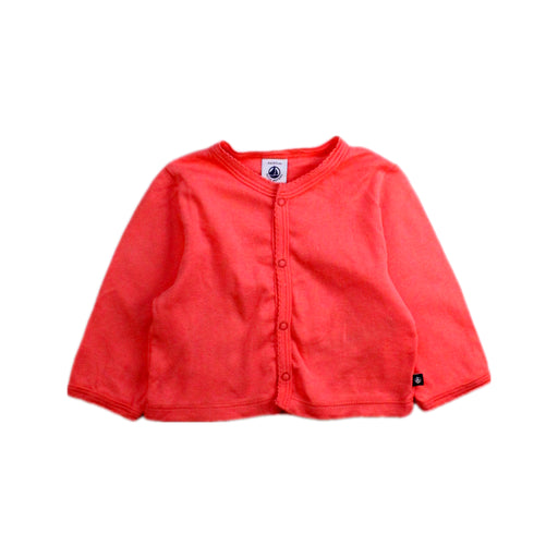 A Orange Cardigans from Petit Bateau in size 3-6M for girl. (Front View)