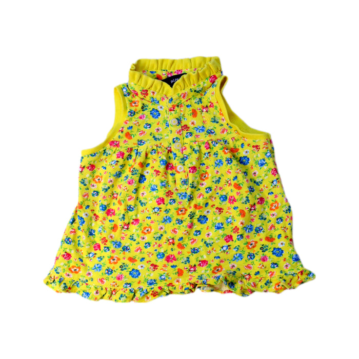 A Yellow Sleeveless Tops from Ralph Lauren in size 6-12M for girl. (Front View)