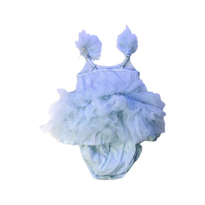 A Blue Sleeveless Bodysuits from Tutu Du Monde in size 3-6M for girl. (Back View)